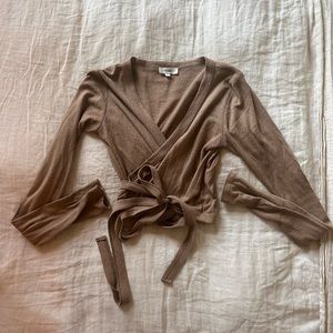 Ozma of California raw silk wrap top
